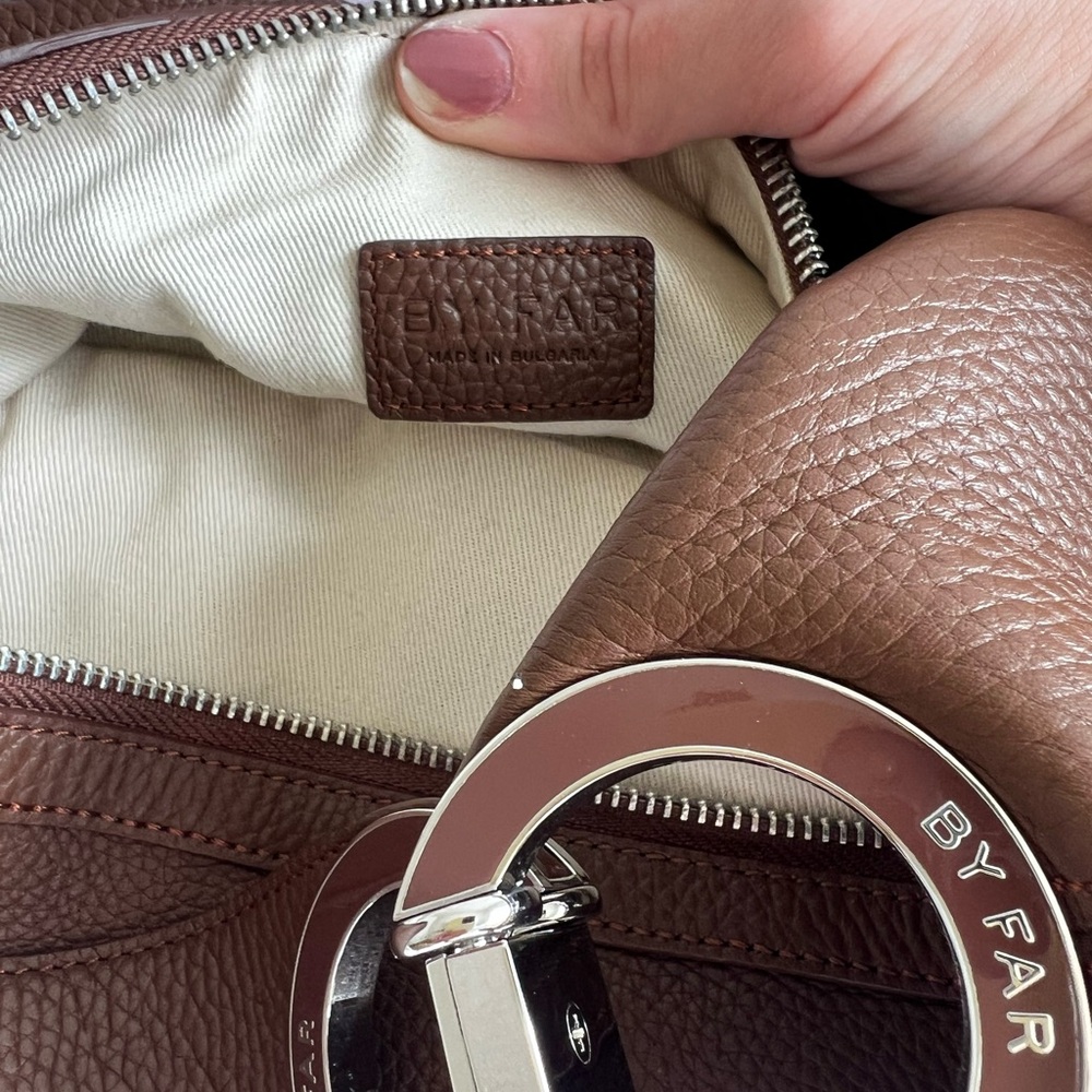 BY FAR Amira Chocolate Brown Leather Shoulder Bag - Picture 6 of 8